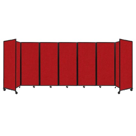 Versare Room Divider 360 Folding Portable Partition 19'6" x 6'10" Red Fabric 1182727